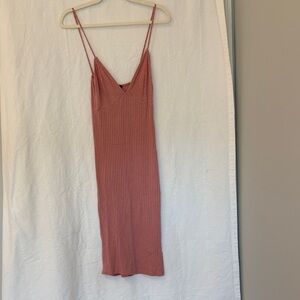 Revamped Dusty Rose Ribbed Dress, L